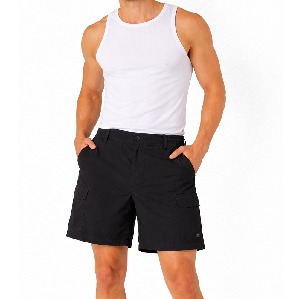Magellan Outdoors Fish Gear Shorts Mens XL Black Water Repellent Cargo Hiking